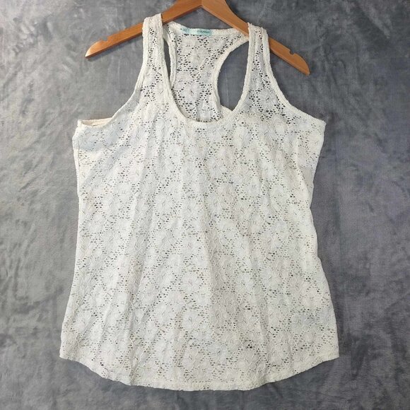 Maurices Women's XXL White Boho Lacy Conquette Preppy Babydoll Fairy Tank Top - Picture 1 of 9